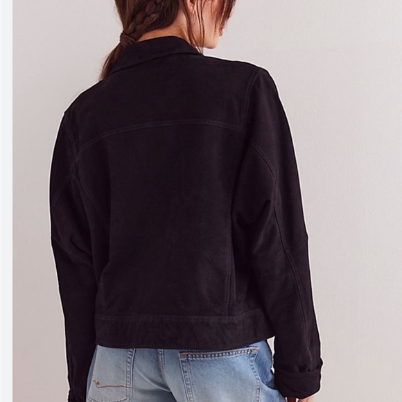 We the FREE PEOPLE 
We The Free Suzy REAL Suede leather Chore Jacket - Black xs - Picture 4 of 7
